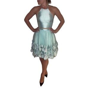 Jovani Skirt Set Light Blue